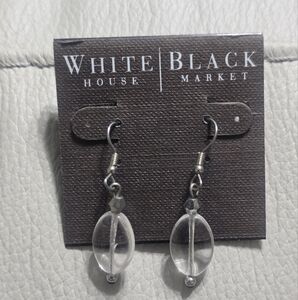 New White House Black Market Clear Round Dangle earrings NWT